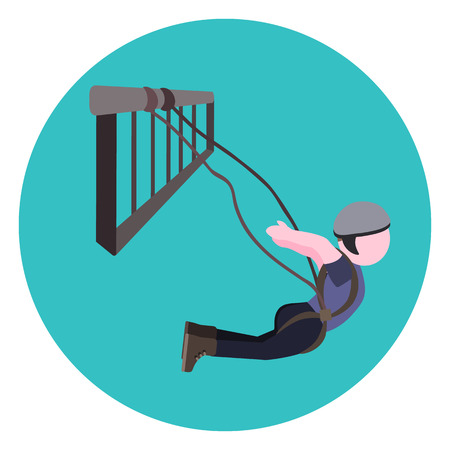 bungee jumping flat iconのイラスト素材