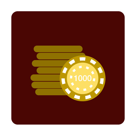 playing chips flat iconのイラスト素材