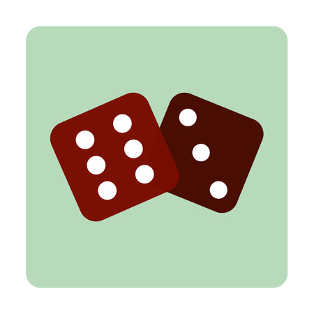 dice flat iconのイラスト素材