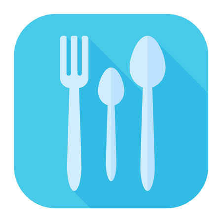 fork and spoon flat iconのイラスト素材