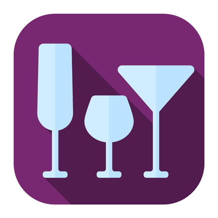 glass goblets flat iconのイラスト素材