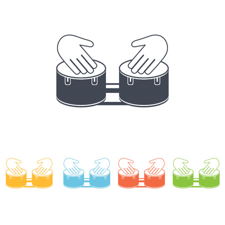 hand drum iconのイラスト素材