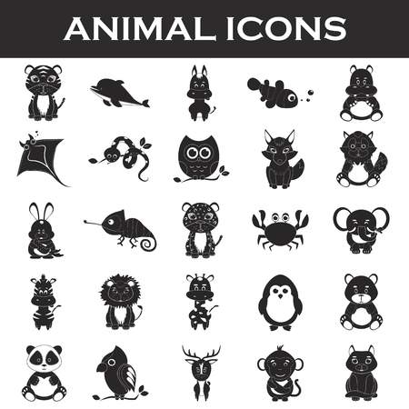 animals icons setのイラスト素材