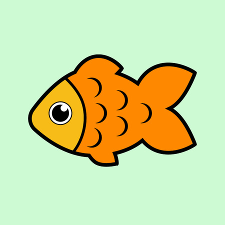 fish flat iconのイラスト素材