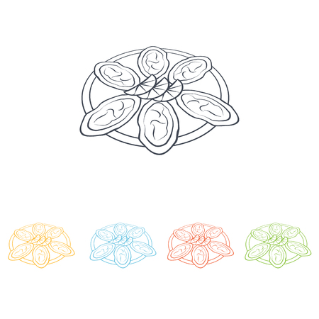 oysters iconのイラスト素材