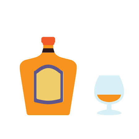 alcohol bottle flat iconのイラスト素材