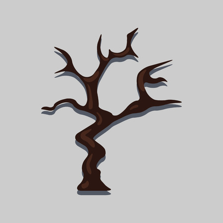 old tree flat iconのイラスト素材