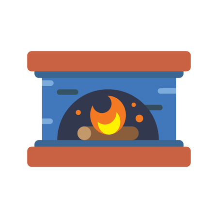 fireplace flat iconのイラスト素材