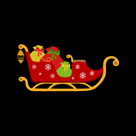 Santa's sleigh flat iconのイラスト素材