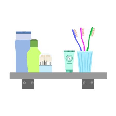 bathroom shelf flat iconのイラスト素材