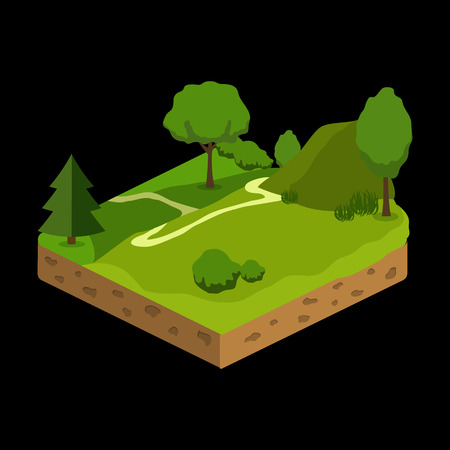 relief isometric flat iconのイラスト素材