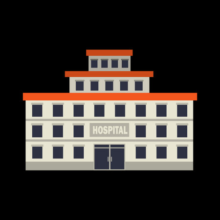 hospital flat iconのイラスト素材