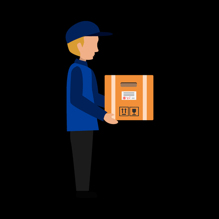 Deliveryman flat iconのイラスト素材