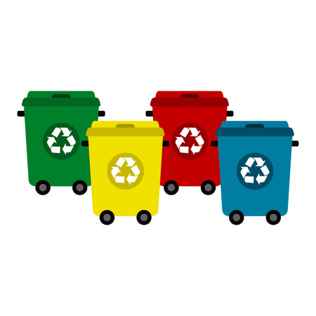 Trash can flat iconのイラスト素材