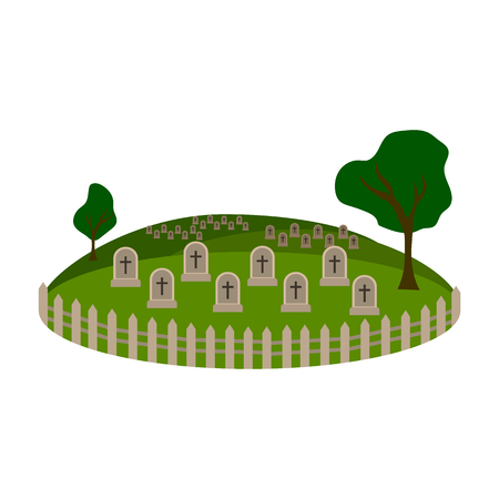 cemetery flat iconのイラスト素材