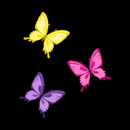 butterfly flat iconのイラスト素材