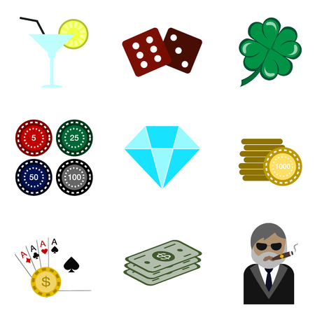 ?asino flat icon setのイラスト素材