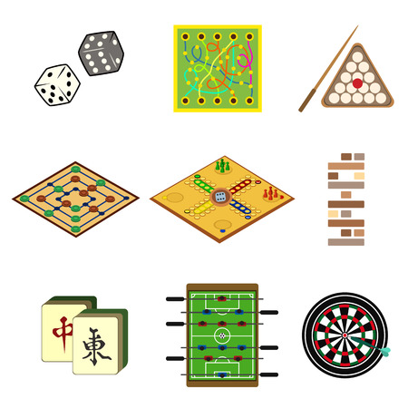 board games flat icon setのイラスト素材