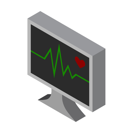 Cardiogram isometric icon.のイラスト素材
