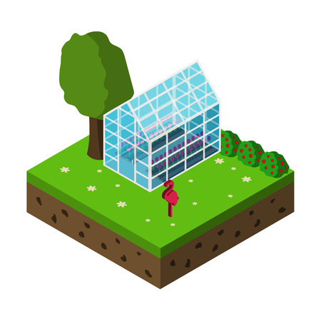 farm isometric iconのイラスト素材