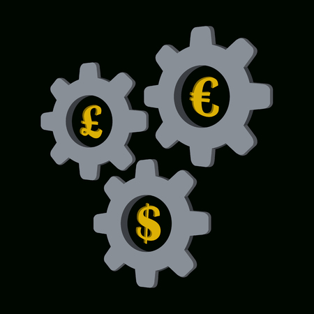 Gears isometric iconのイラスト素材