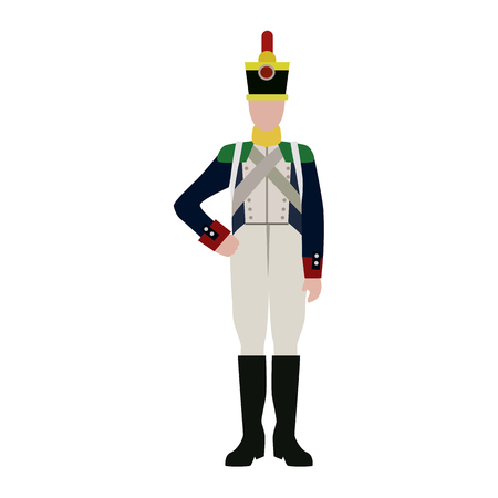 soldier 19th century flat iconのイラスト素材