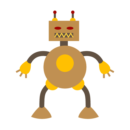 Robot and robotics flat icon.のイラスト素材