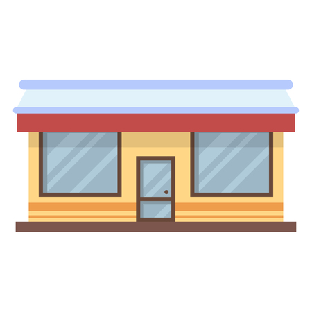 snow-covered house flat icon setのイラスト素材