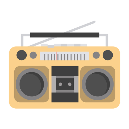 A record player color flat on plain background.のイラスト素材
