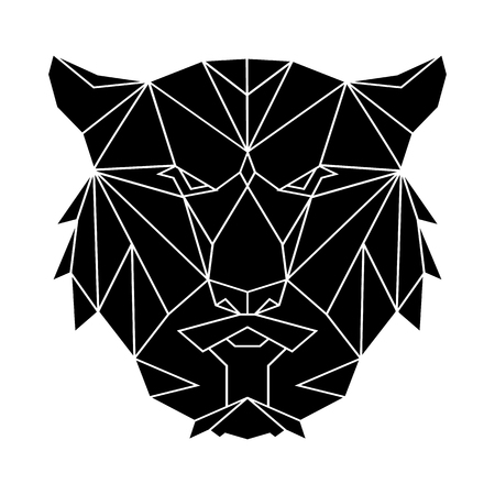 Tiger polygon simple icon on plain background.のイラスト素材