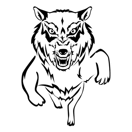 Wolf simple icon on plain background.のイラスト素材