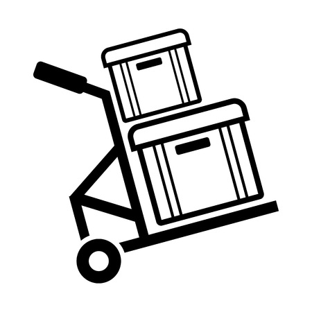 Box line simple icon isolated on white background.のイラスト素材