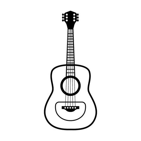 classical guitar line simple icon Vector illustration.のイラスト素材