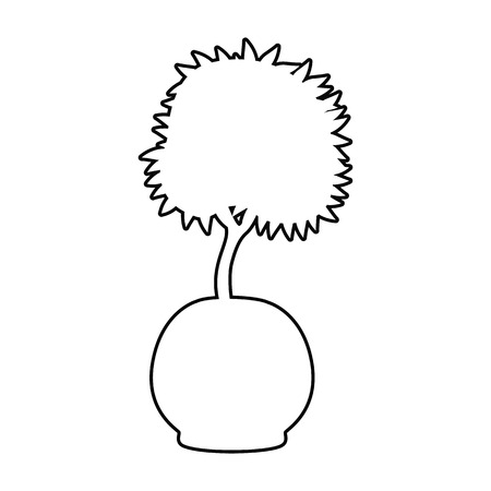 Home flower line simple icon Vector illustration.のイラスト素材