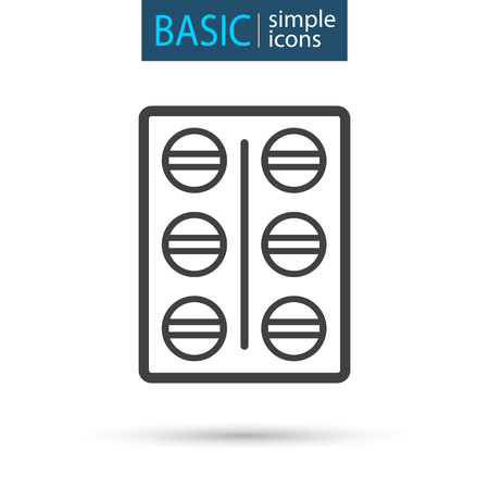 medical tablet simple line iconのイラスト素材