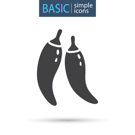 Two pepper pods simple iconのイラスト素材