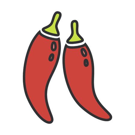 Two pepper pods simple iconのイラスト素材