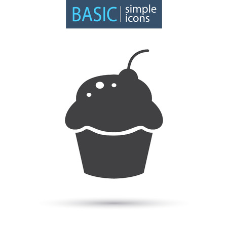Capcake with cream simple iconのイラスト素材