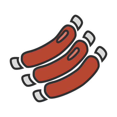 Meat ribs simple icon illustration on white background.のイラスト素材