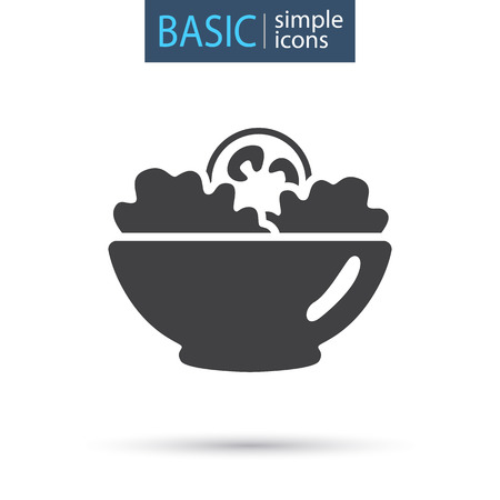 Plate with vegetable salad simple icon illustration on white background.のイラスト素材