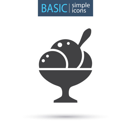 Mugs of ice cream simple icon illustration on white background.のイラスト素材