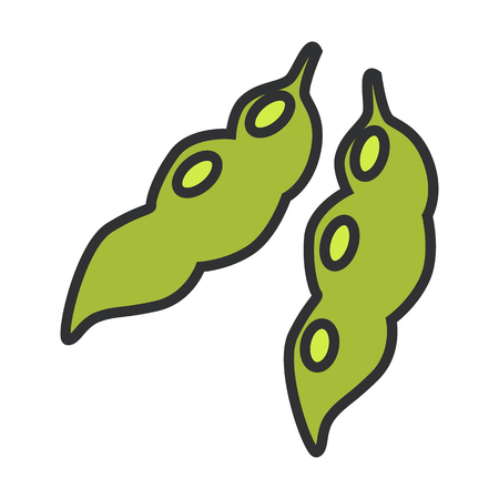 Pods of peas simple icon illustration on white background.のイラスト素材