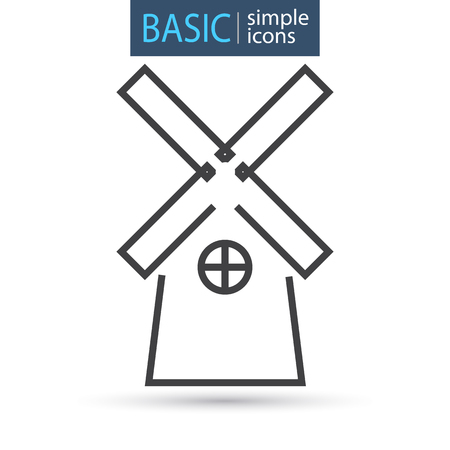 Windmill line basic iconのイラスト素材