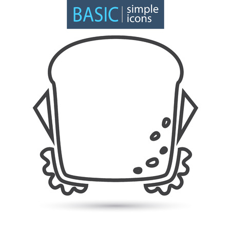 Sandwich with cheese line iconのイラスト素材