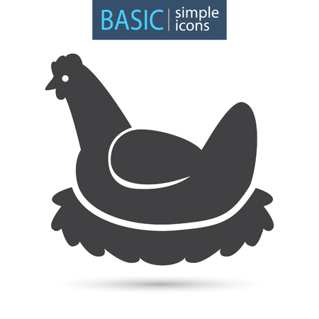Chicken in the nest simple basic iconのイラスト素材