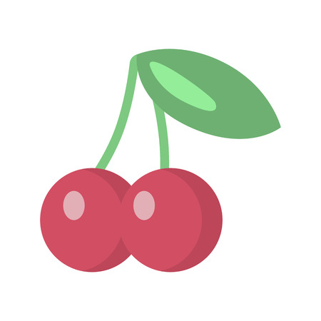 Cherry, the winning combination in the slot machine color vector icon. Flat designのイラスト素材