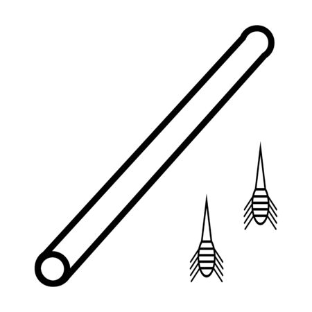 primitive weapon tube line iconのイラスト素材