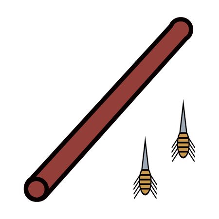 primitive weapon tube flat iconのイラスト素材