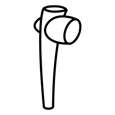 primitive weapon line club iconのイラスト素材