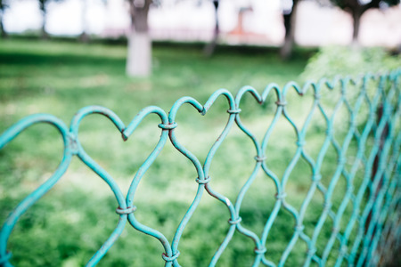 Fence in the form of a heartの写真素材